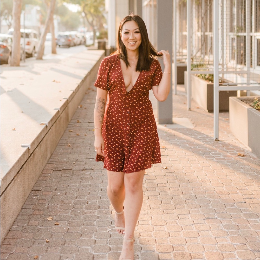 Red Floral Summer Dress